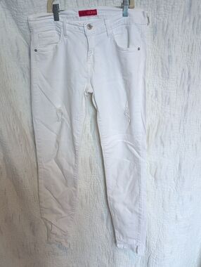 Guess White Slim Distressed Denim Jeans